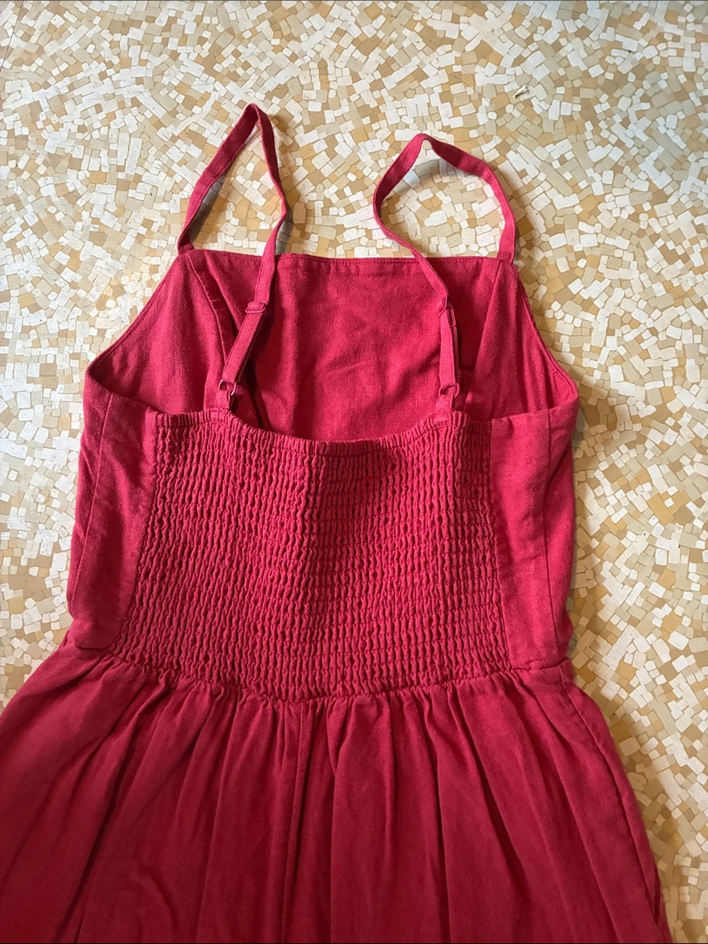 Old Navy Wine Red Linen-Blend Wide-Leg Jumpsuit - Picture 4 of 5